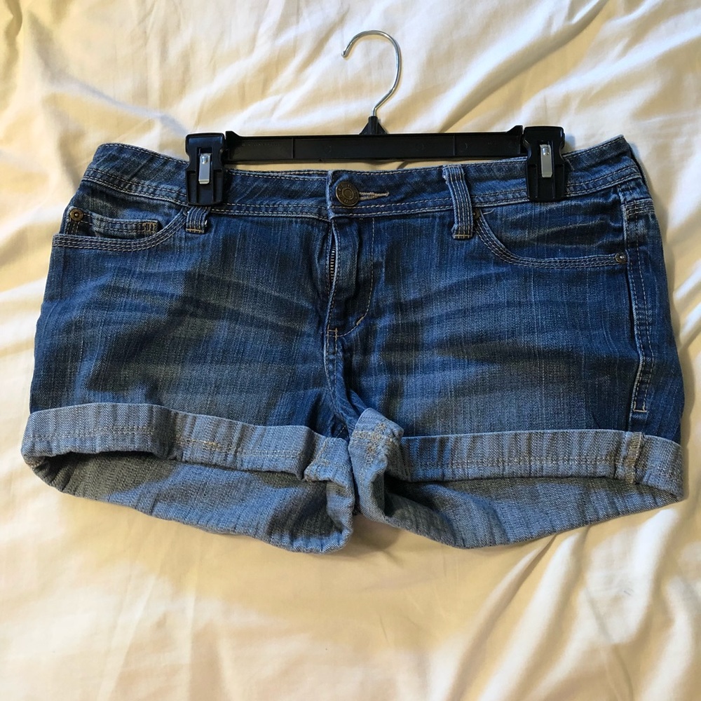 Blue A.n.a. cuffed jean shorts